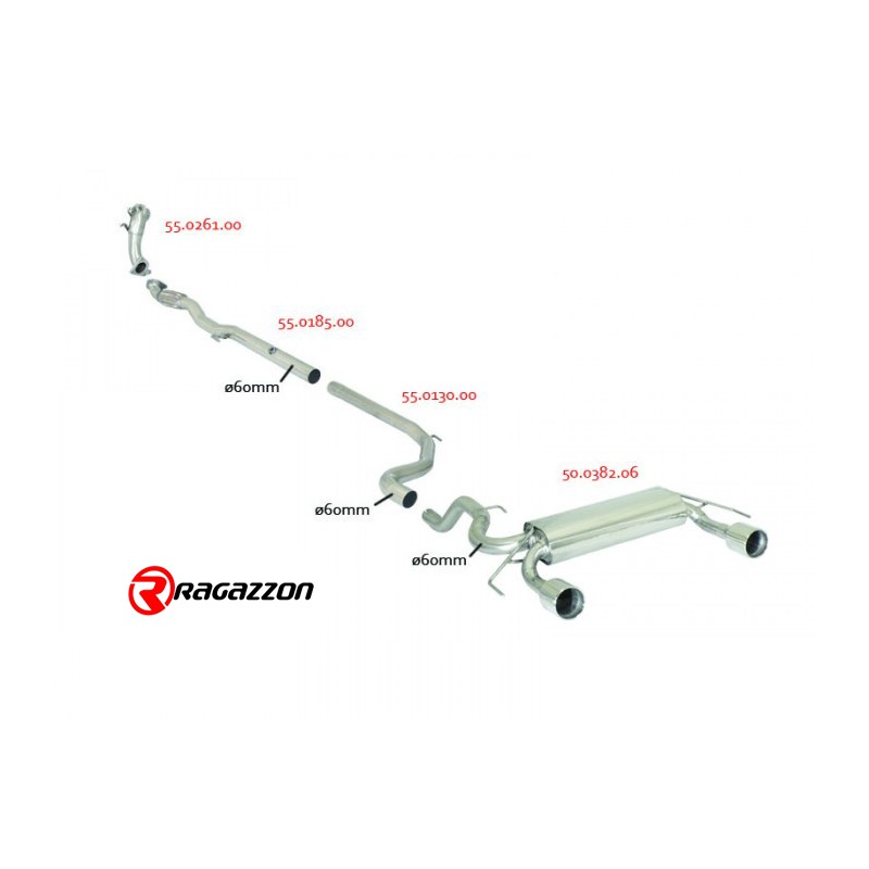 Tube remplacement cat groupe n en inox
 
 Reprogrammation des modules électroniques nécessaire 