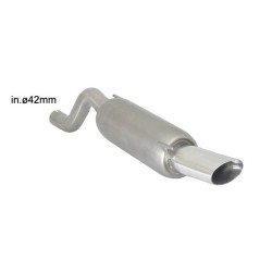Silencieux arrière en inox avec 1 sortie ovale Sport Line 110x65 mm 