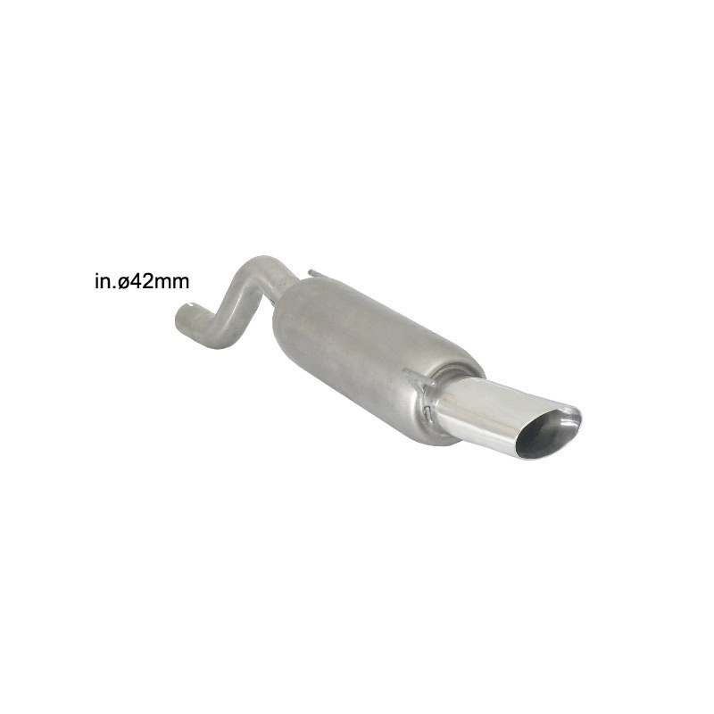 Silencieux arrière en inox avec 1 sortie ovale Sport Line 110x65 mm 