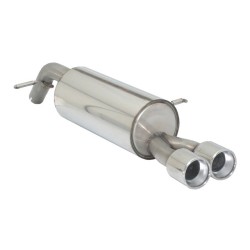 Silencieux arrière en inox avec 2 sorties rondes 90 mm décalées