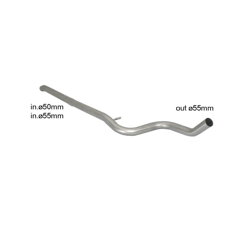 Tube intermédiaire groupe n sans silencieux en inox - Ligne avec diamètre majoré 54 mm