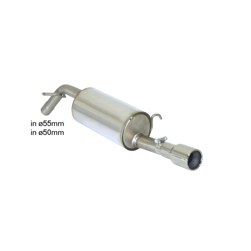 Silencieux arrière en inox avec 1 sortie ronde 90 mm - Modifier le pare-chocs d'origine