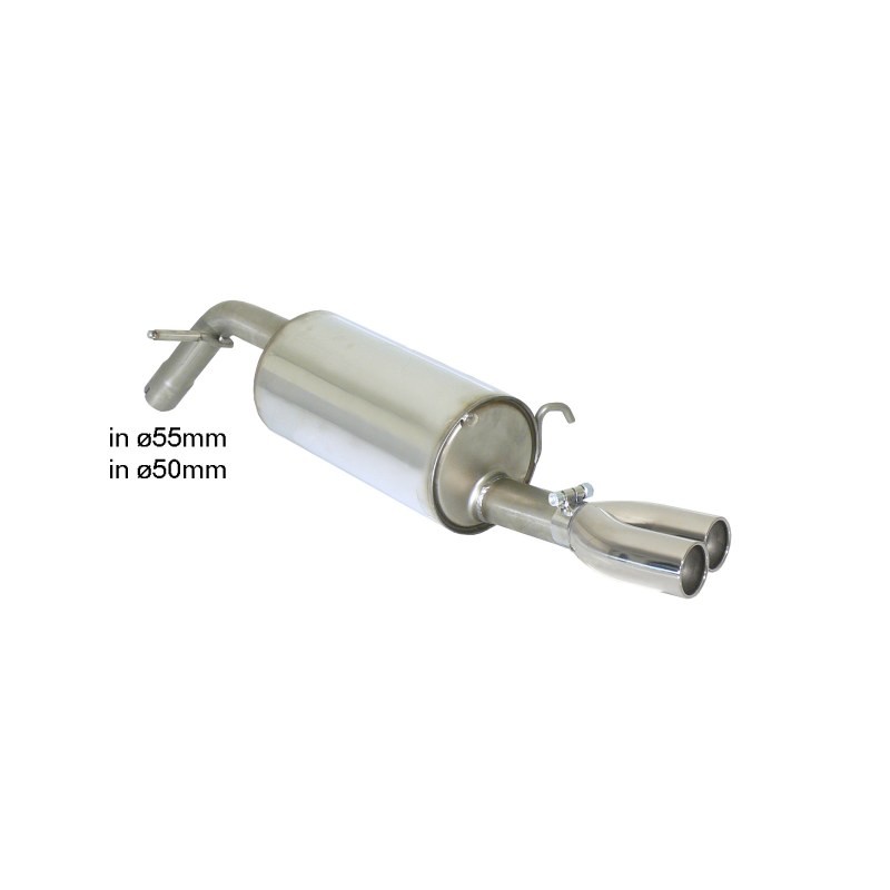 Silencieux arrière en inox avec 2 sorties rondes 70 mm décalées - Modifier le pare-chocs d'origine