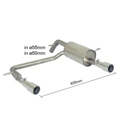 Silencieux arrière duplex en inox g/d avec sortie ronde 90 mm - Modifier le pare-chocs d'origine