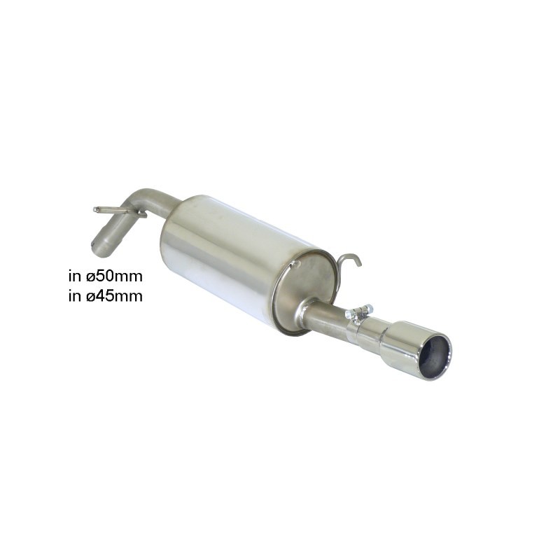 Silencieux arrière en inox avec 1 sortie ronde 90 mm