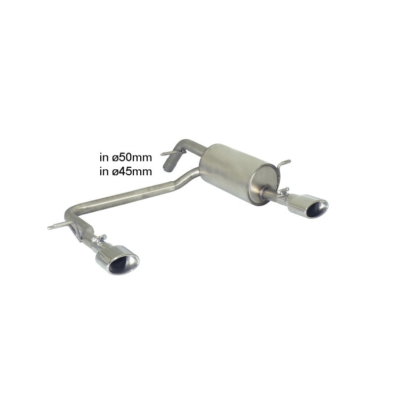 Silencieux arrière duplex en inox g/d avec 1 sortie ovale 115x70 mm - Modifier le pare-chocs d'origine