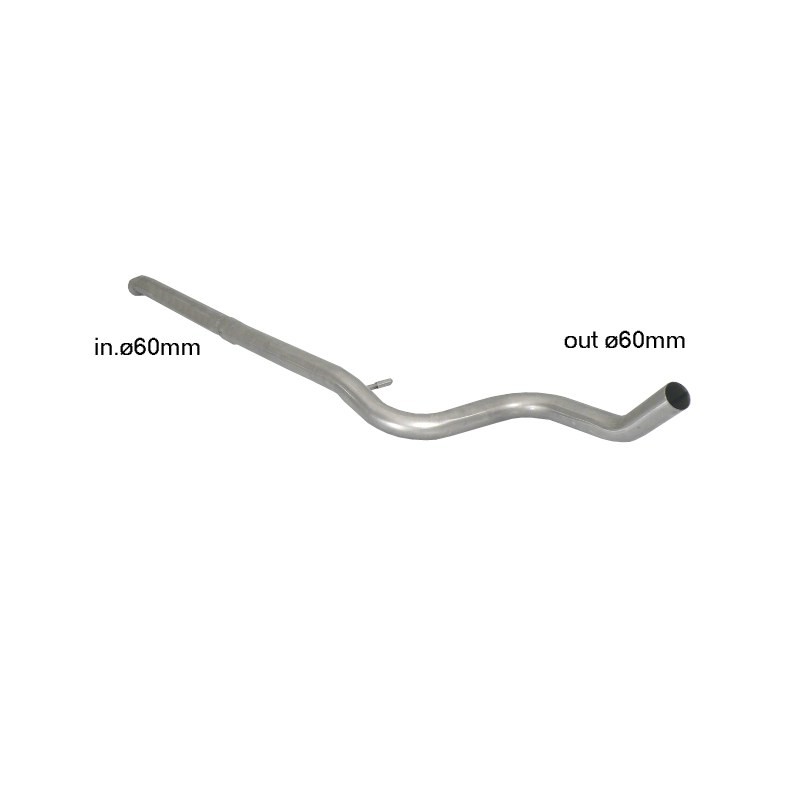 Tube intermédiaire groupe n sans silencieux en inox - Ligne avec diamètre majoré 60 mm