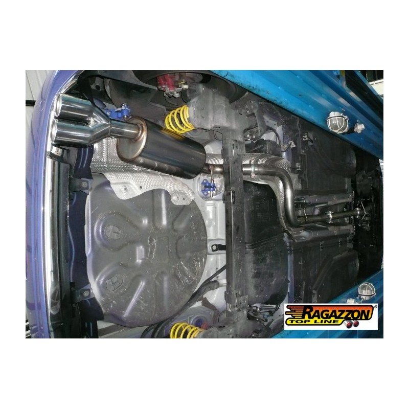 Silencieux arrière en inox avec 2 sorties rondes 80 mm décalées