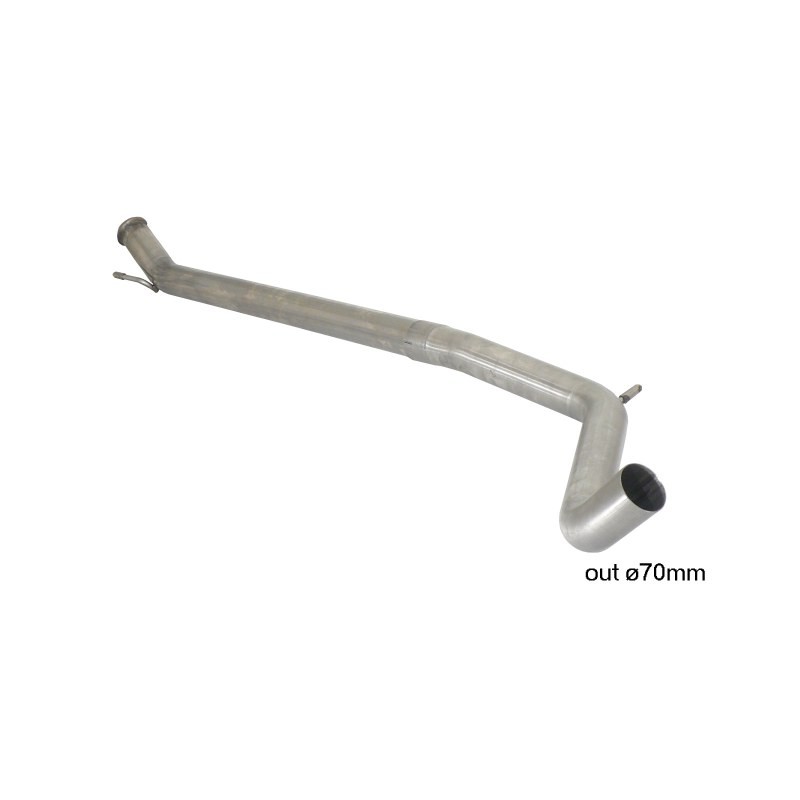 Tube intermédiaire groupe n sans silencieux en inox - Ligne avec diamètre majoré 70 mm