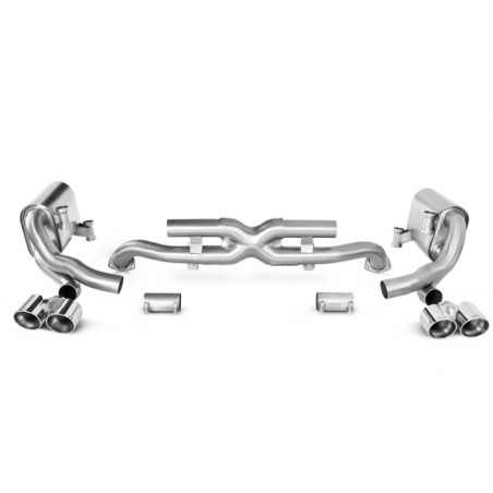 Silencieux arrière duplex en inox sans sortie Silencieux arrière duplex en inox sans sortie