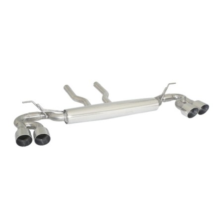 Silencieux arrière duplex en inox g/d avec 2 sorties rondes Sport Line 102mm décalées Silencieux arrière duplex en inox g/d avec 2 sorties rondes Sport Line 102mm décalées