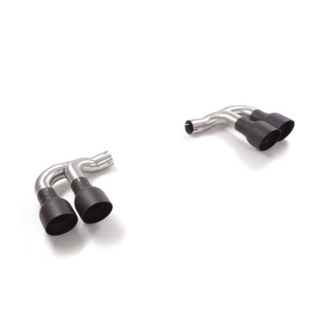 Sortie d'echappement ronde Sport Line 2 / 2x108 mm décalée Black en inox Sortie d'echappement ronde Sport Line 2 / 2x108 mm décalée Black en inox
