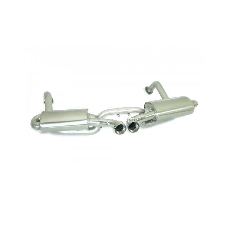 Tube remplacement cat groupe n en inox Gauche/Droite + Silencieux arrière duplex en inox avec 2 sorties rondes centrales Spor.