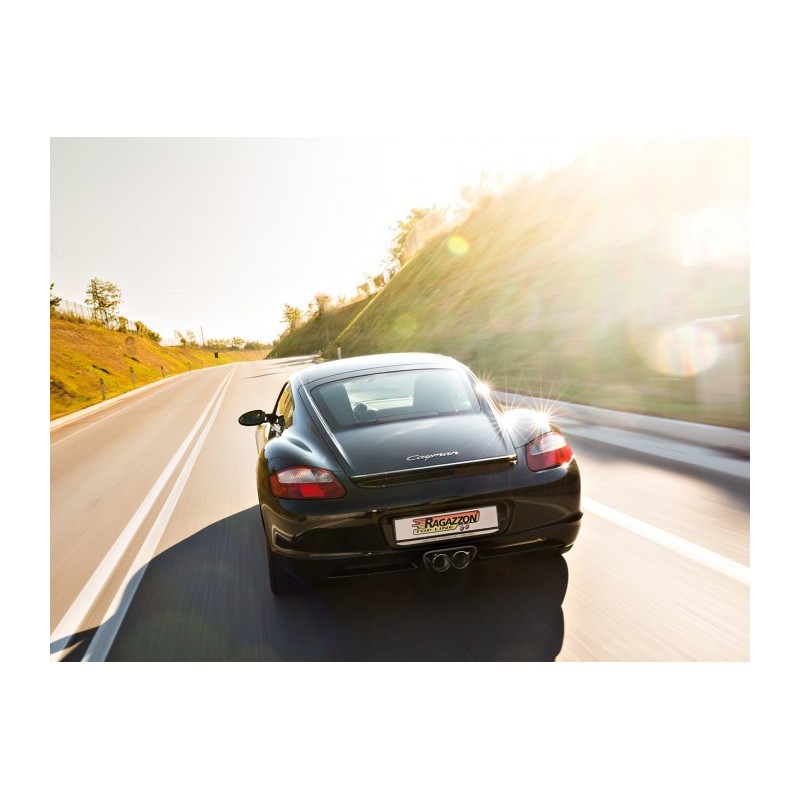 Tube remplacement cat groupe n en inox Gauche/Droite + Silencieux arrière duplex en inox avec 2 sorties rondes centrales Spor.