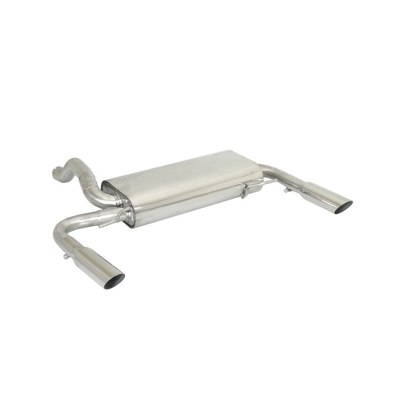 Silencieux arrière duplex en inox g/d avec 1 sortie ronde Sport Line 76mm