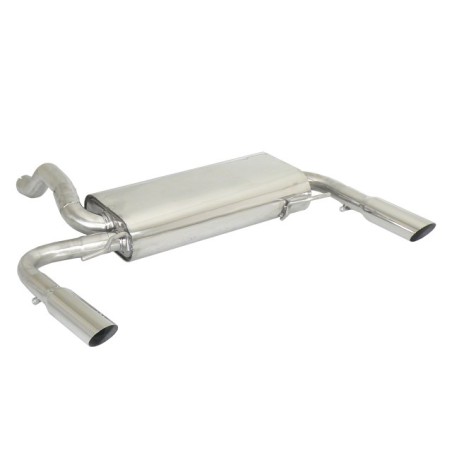 Silencieux arrière duplex en inox g/d avec 1 sortie ronde Sport Line 76mm Silencieux arrière duplex en inox g/d avec 1 sortie ronde Sport Line 76mm