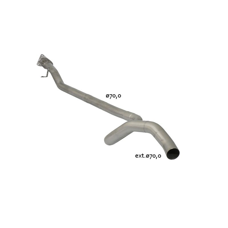 Tube intermédiaire groupe N sans silencieux en inox - Ligne avec diamètre majoré 70 mm