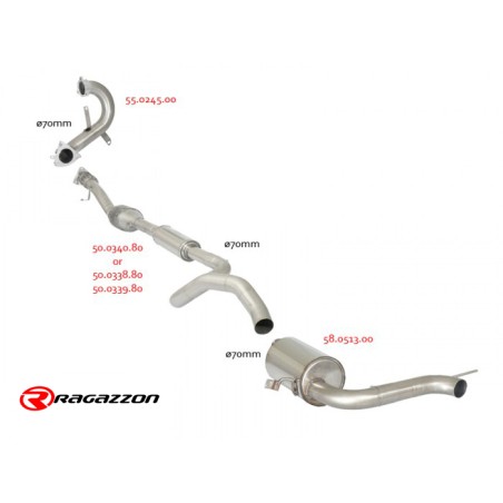 Silencieux arrière en inox avec 1 sortie ronde centrale 70 mm - Ligne avec diamètre majoré 70 mm Silencieux arrière en inox avec 1 sortie ronde centrale 70 mm - Ligne avec diamètre majoré 70 mm