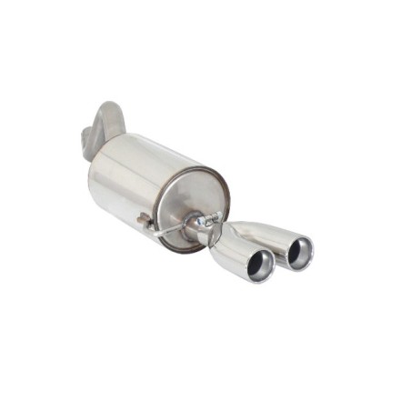 Silencieux arrière en inox avec 2 sorties rondes 70 mm Silencieux arrière en inox avec 2 sorties rondes 70 mm