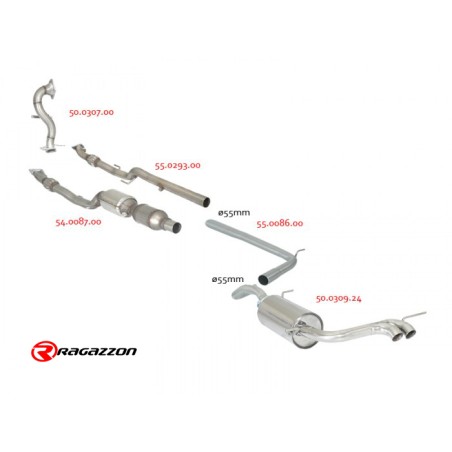 Silencieux arrière en inox avec 2 sorties rondes centrales 60 mm Silencieux arrière en inox avec 2 sorties rondes centrales 60 mm
