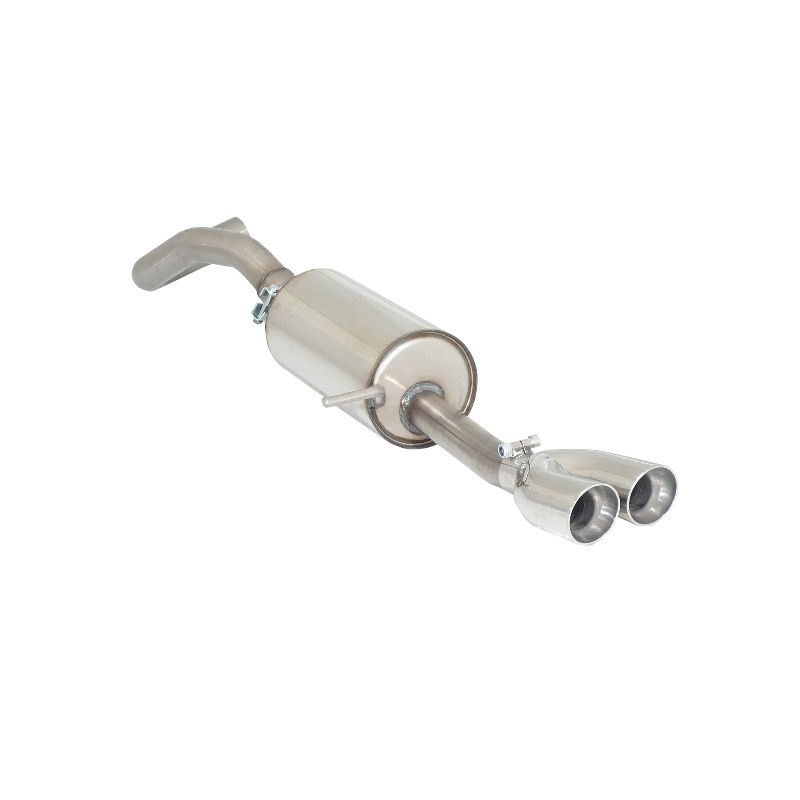 Silencieux arrière en inox avec 2 sorties rondes Sport Line 70 mm - Modification du pare-chocs original