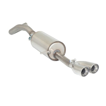 Silencieux arrière en inox avec 2 sorties rondes Sport Line 70 mm - Modification du pare-chocs original Silencieux arrière en inox avec 2 sorties rondes Sport Line 70 mm - Modification du pare-chocs original