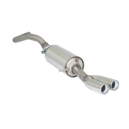Silencieux arrière en inox avec 2 sorties rondes 70 mm - Modifier le pare-chocs d'origine Silencieux arrière en inox avec 2 sorties rondes 70 mm - Modifier le pare-chocs d'origine