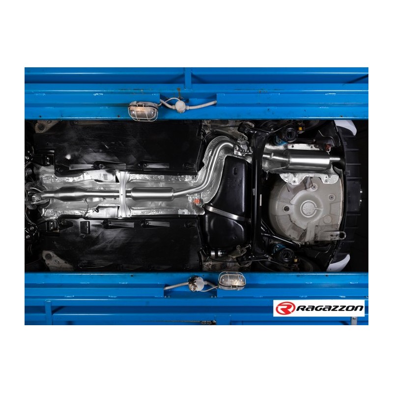 Tube intermédiaire groupe n sans silencieux en inox + Silencieux arrière en inox avec 1 sortie ronde centrale 63,5 mm 
 Ligne.