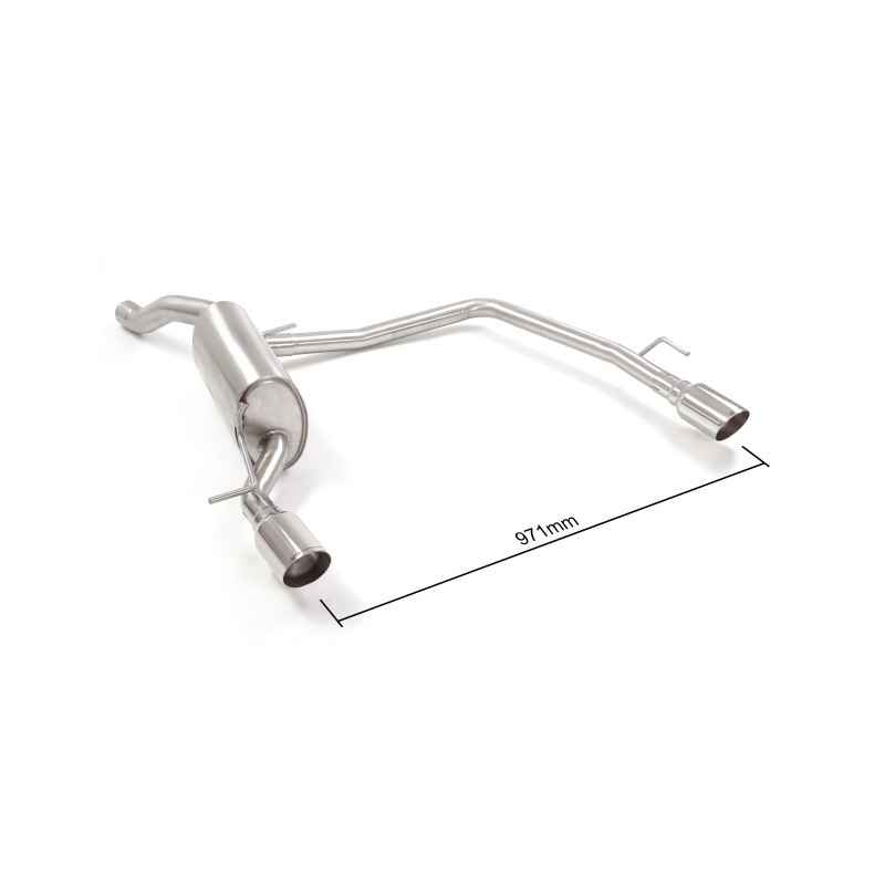 Silencieux arrière duplex en inox g/d avec sortie ronde Sport Line 90 mm