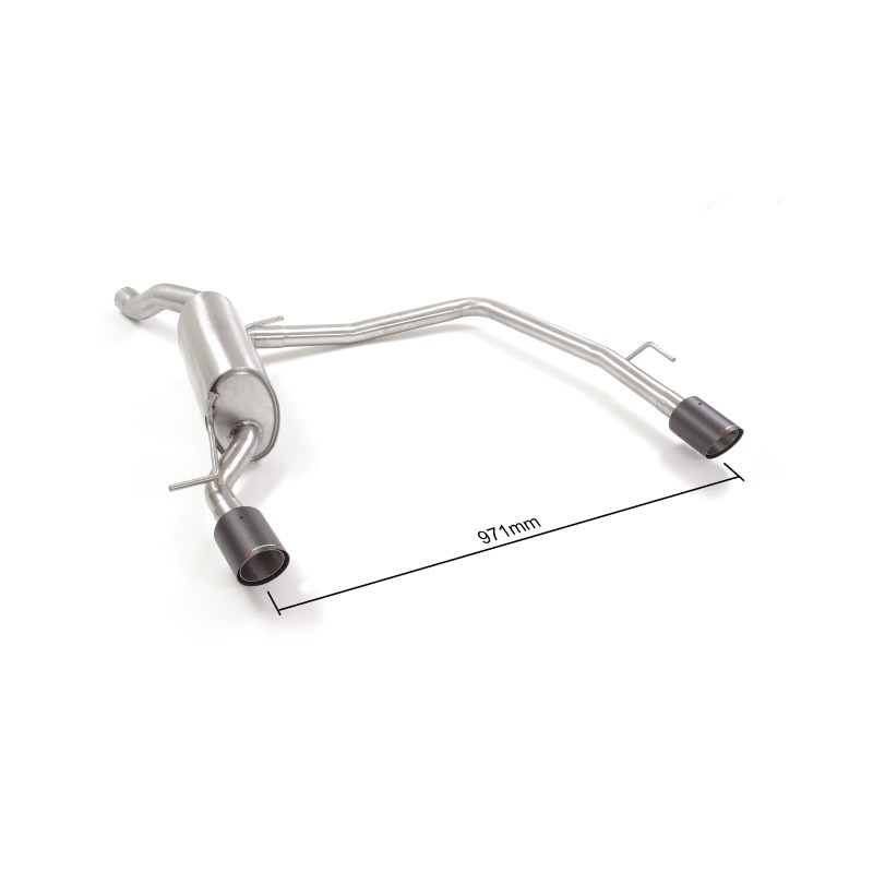 Silencieux arrière duplex en inox g/d avec sortie ronde Carbon Shot 90 mm