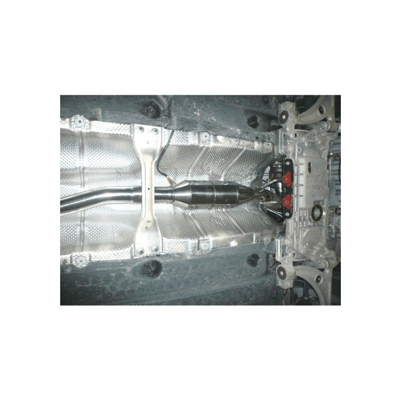 Tube arrière groupe n en inox avec 2 sorties rondes Sport Line 70 mm décalées