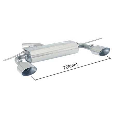 Silencieux arrière duplex en inox g/d avec 1 sortie ovale Sport Line 135x90 mm - Modifier le pare-chocs d'origine Silencieux arrière duplex en inox g/d avec 1 sortie ovale Sport Line 135x90 mm - Modifier le pare-chocs d'origine