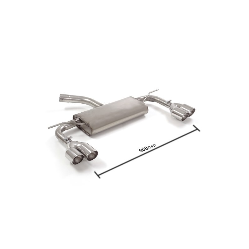 Silencieux arrière duplex en inox g/d avec 2 sorties rondes Sport Line 80 mm décalées  
 Seulement pour la version sans SCR /.