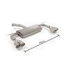 Silencieux arrière duplex en inox g/d avec 2 sorties rondes Sport Line 80 mm décalées Silencieux arrière duplex en inox g/d avec 2 sorties rondes Sport Line 80 mm décalées