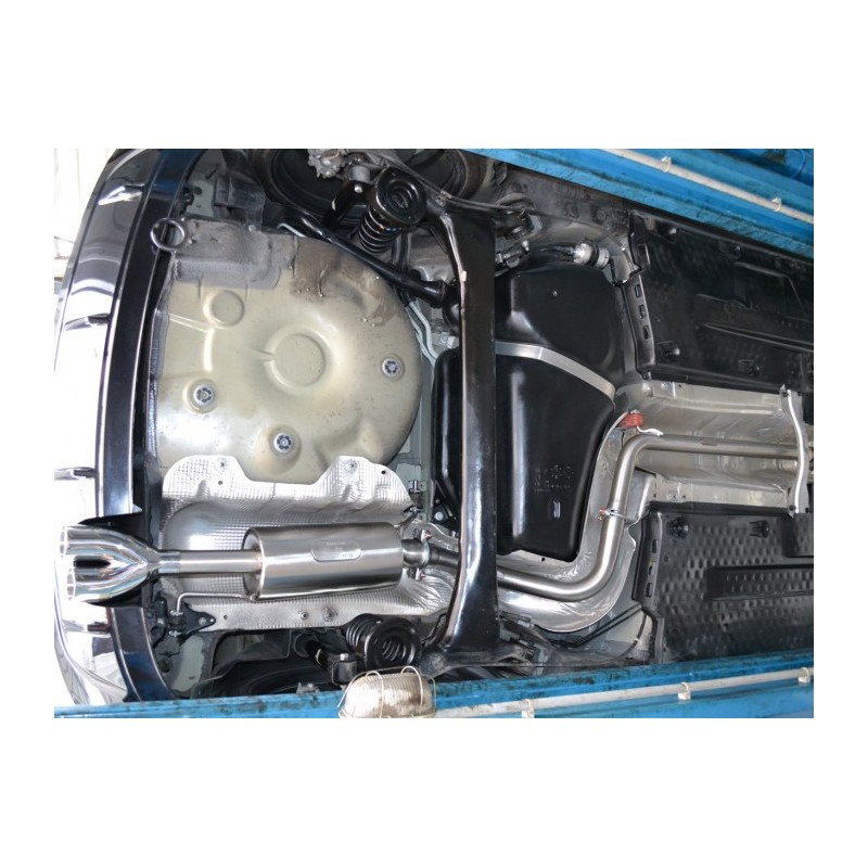 Silencieux arrière en inox avec 1 sortie ronde 90 mm - Modifier le pare-chocs d'origine