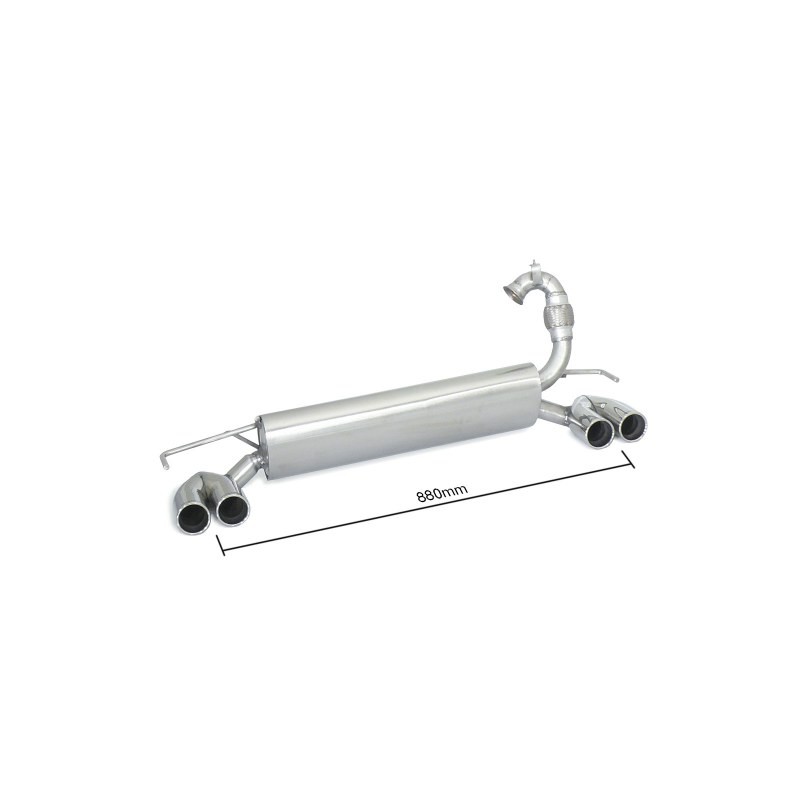 Silencieux arrière duplex en inox g/d avec 2 sorties rondes 70 mm 