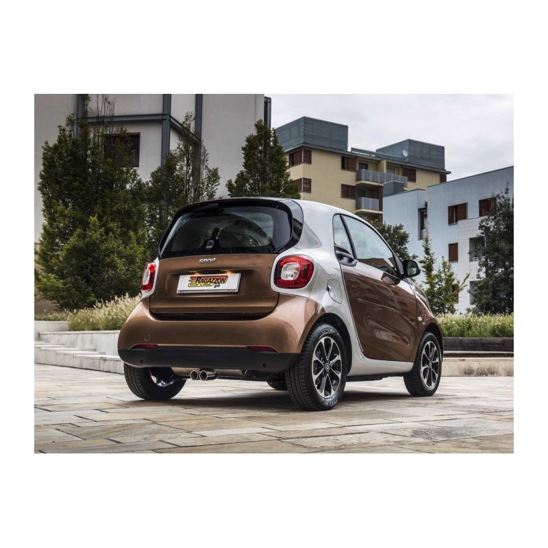 Silencieux arrière duplex en inox g/d avec 2 sorties rondes 70 mm 