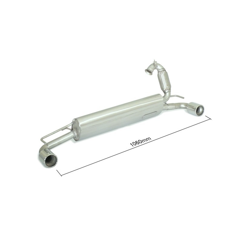 Silencieux arrière duplex en inox g/d avec sortie ronde 80 mm 