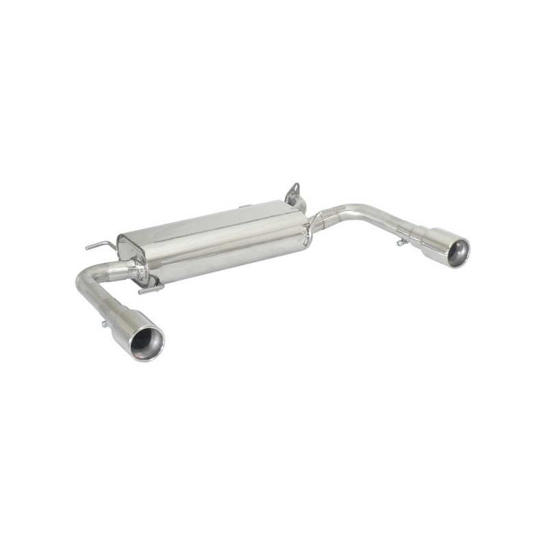 Silencieux arrière duplex en inox g/d avec sortie ronde 90 mm Silencieux arrière duplex en inox g/d avec sortie ronde 90 mm