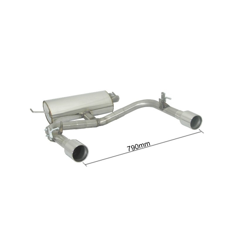 Silencieux arrière duplex en inox g/d avec 1 sortie ronde 102 mm - Modifier le pare-chocs d'origine