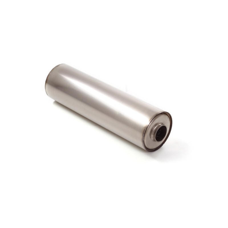 Silencieux universal rond en inox 155 mm - longueur 520 mm - tube perforé diamètre 60 mm - Fabrication aussi sur mesure