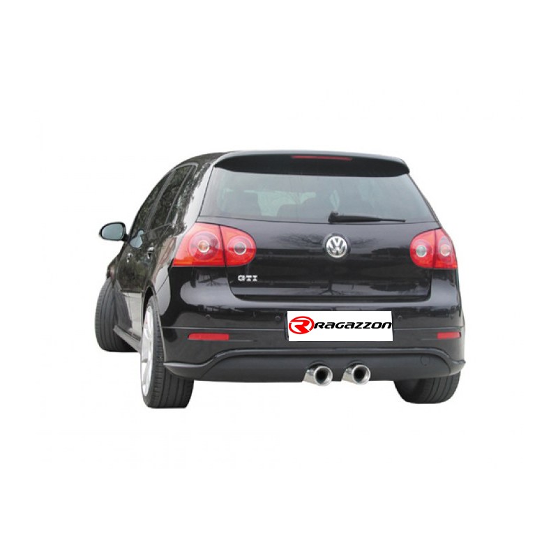 Silencieux arrière en inox avec 2 sorties rondes centrales 90 mm - Modifier le pare-chocs d'origine- Pour pare-chocs mod. R32