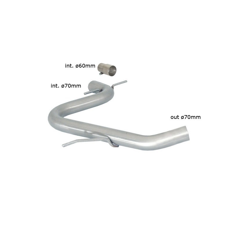 Tube intermédiaire groupe n sans silencieux en inox - Ligne avec diamètre majoré 70 mm