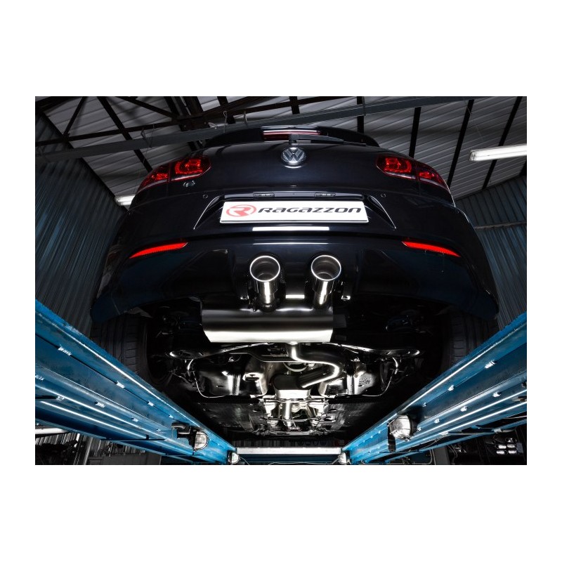 Silencieux arrière en inox avec 2 sorties ronde centrales 102 mm  
 Ligne avec diamètre majoré 76 mm