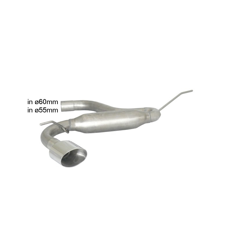 Silencieux arrière en inox avec 1 sortie ovale Sport Line 135x90 mm