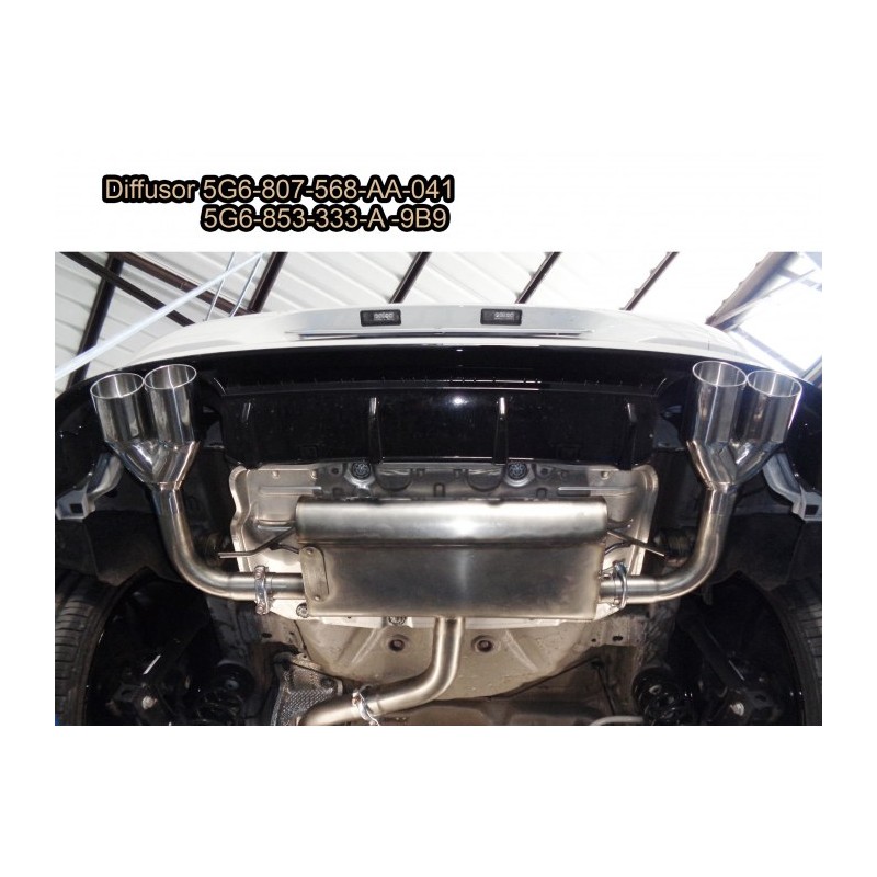 Silencieux arrière duplex en inox g/d avec 2 sorties rondes Sport Line 80 mm décalées  
 Seulement pour la version sans SCR /.