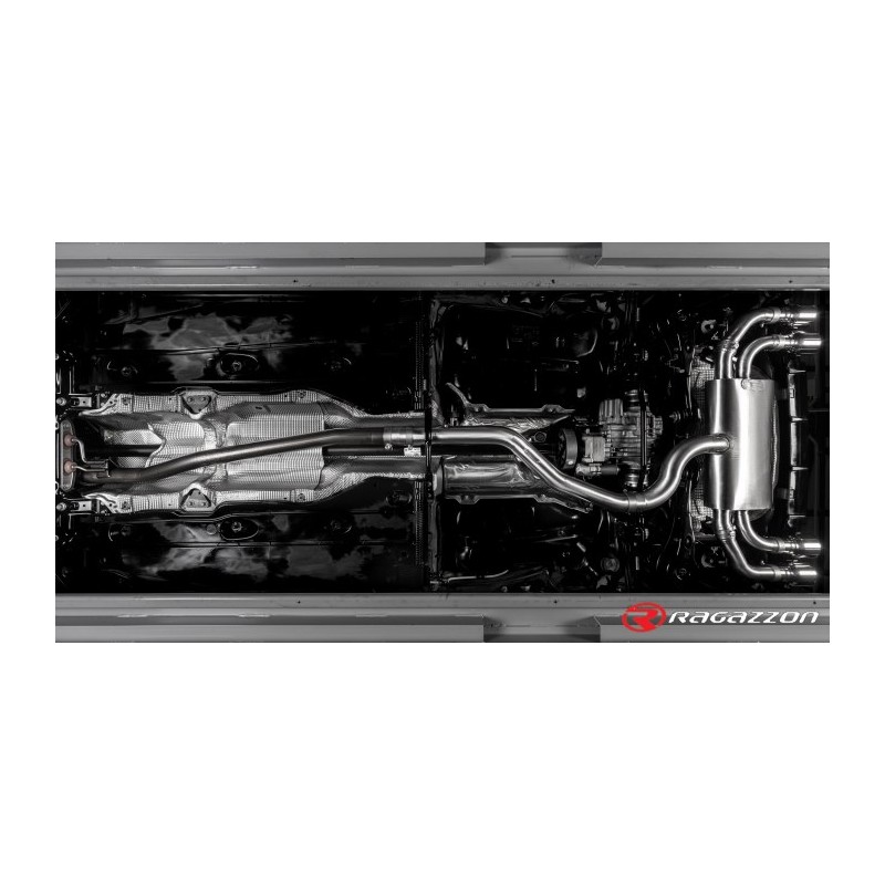 Silencieux intermédiaire en inox  
 Ligne avec diamètre majoré 76 mm