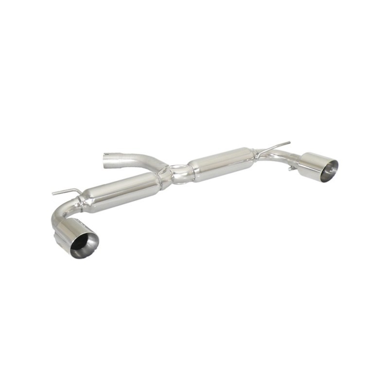 Silencieux arrière duplex en inox g/d avec sortie ronde 102 mm Sport Line Silencieux arrière duplex en inox g/d avec sortie ronde 102 mm Sport Line