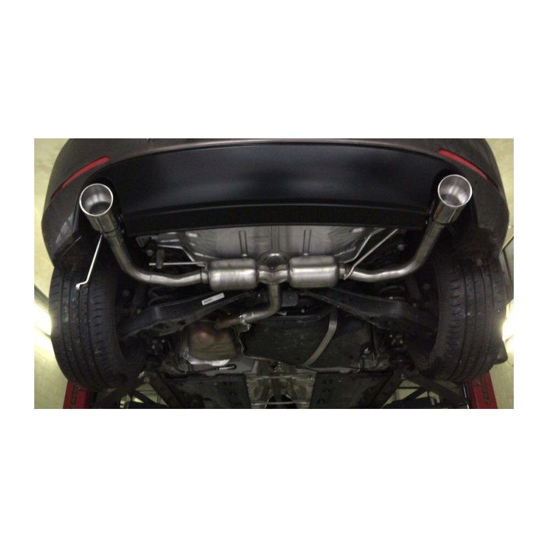 Silencieux arrière duplex en inox g/d avec sortie ronde 102 mm - Modifier le pare-chocs d'origine ou utiliser jupe arrière Be.