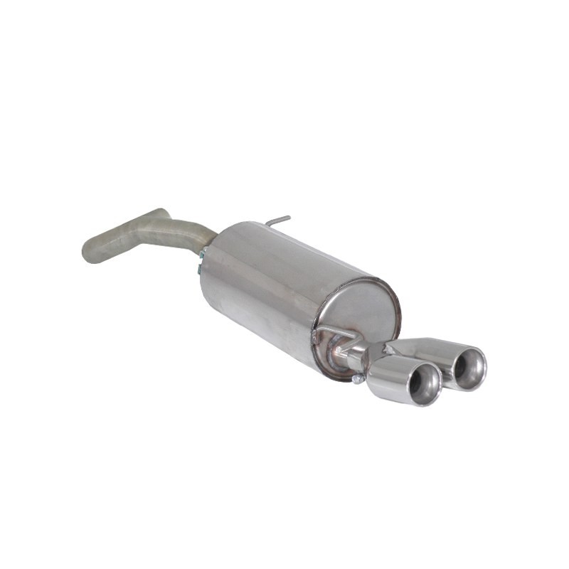 Silencieux arrière en inox avec 2 sorties rondes 80 mm décalées